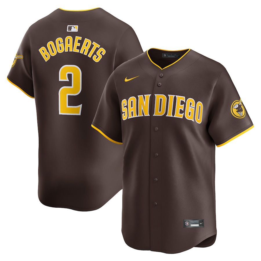 Men San Diego Padres #2 Xander Bogaerts Nike Brown Away Limited Player MLB Jersey